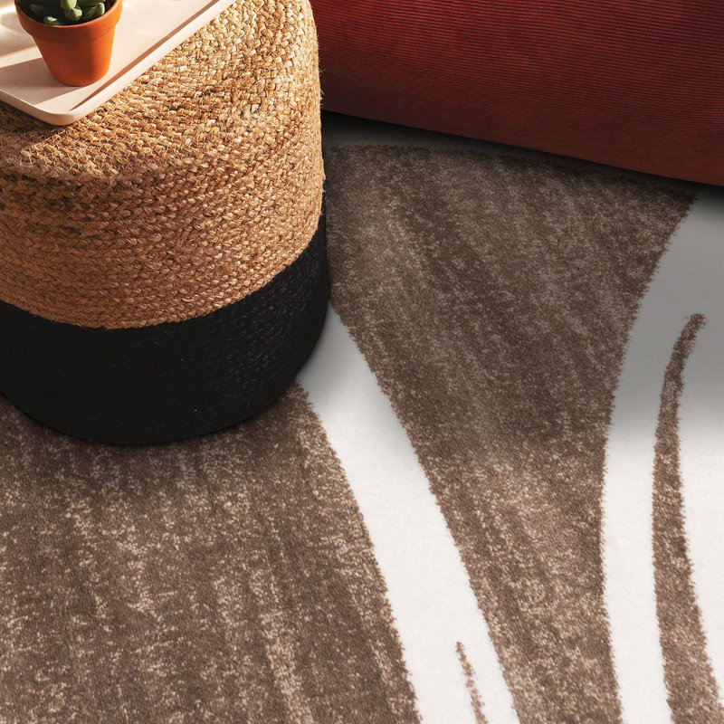 Ebern Designs Devonshire Abstract Brown/Gray/Cream Area Rug & Reviews